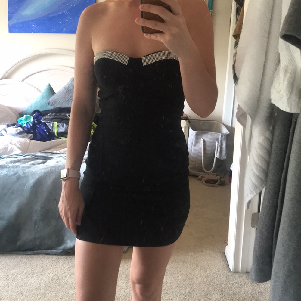 Little black dress! Forever 21 with rhinestones!